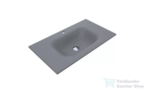 Lunart Timo 800 80x45 cm-es beépíthető öntöttmárvány mosdó túlfolyó nélkül,szürke kvarc 5999123006707