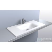   Lunart Timo 900 90x45 cm-es beépíthető öntöttmárvány mosdó túlfolyó nélkül,fényes fehér 5999123006714