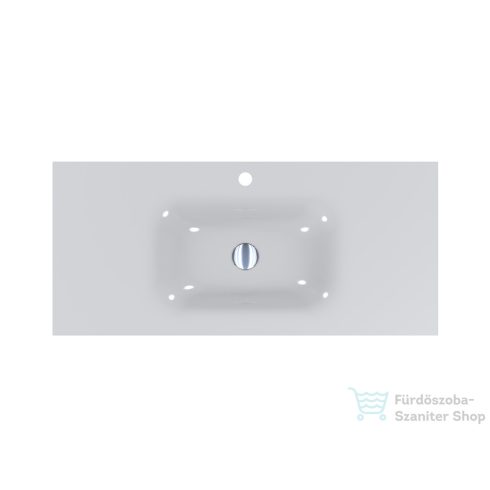 Lunart Timo 1000 100x45 cm-es beépíthető öntöttmárvány mosdó túlfolyó nélkül,fényes fehér 5999123006738