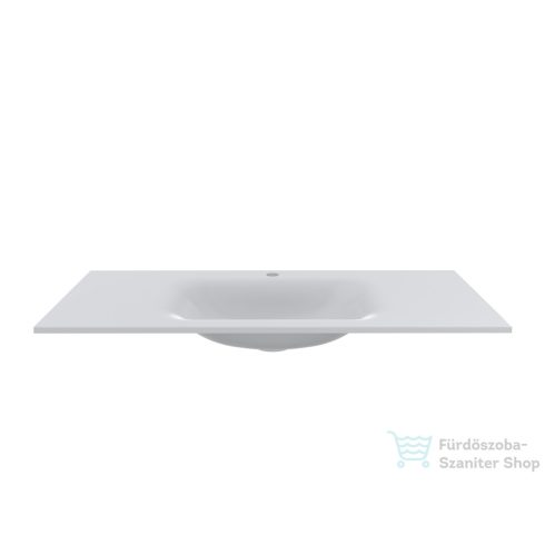Lunart Timo 1000 100x45 cm-es beépíthető öntöttmárvány mosdó túlfolyó nélkül,fényes fehér 5999123006738