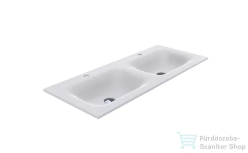 Lunart Timo 1000-2 100x45 cm-es 2 medencés beépíthető öntöttmárvány mosdó túlfolyó nélkül,matt fehér 5999123006769