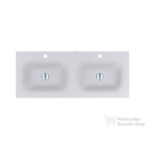 Lunart Timo 1000-2 100x45 cm-es 2 medencés beépíthető öntöttmárvány mosdó túlfolyó nélkül,matt fehér 5999123006769