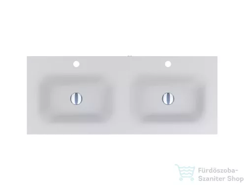 Lunart Timo 1000-2 100x45 cm-es 2 medencés beépíthető öntöttmárvány mosdó túlfolyó nélkül,matt fehér 5999123006769