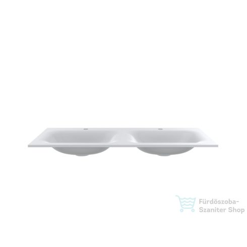 Lunart Timo 1000-2 100x45 cm-es 2 medencés beépíthető öntöttmárvány mosdó túlfolyó nélkül,matt fehér 5999123006769