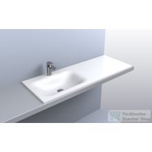   Lunart Timo 1200 L 120x45 cm-es beépíthető öntöttmárvány mosdó túlfolyó nélkül,fényes fehér 5999123006790