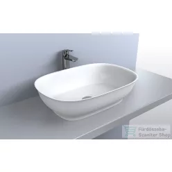   Lunart Liza 60x41,3 cm-es pultra ültethető öntöttmárvány mosdó csaplyuk és túlfolyó nélkül,fényes fehér 5999123006912