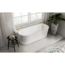   Lunart Nadia 170x75 cm-es falhoz tolható öntöttmárvány kád szifon nélkül,fényes fehér 5999123006998