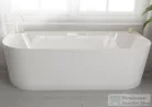 Lunart Nadia 170x75 cm-es falhoz tolható öntöttmárvány kád szifon nélkül,fényes fehér 5999123006998