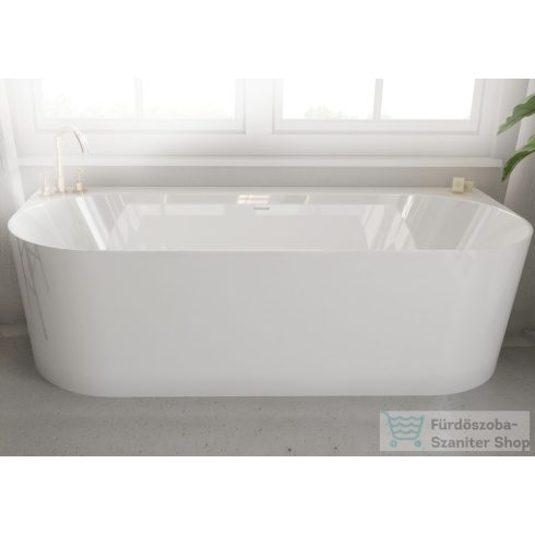 Lunart Nadia 170x75 cm-es falhoz tolható öntöttmárvány kád szifon nélkül,fényes fehér 5999123006998
