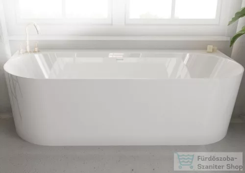 Lunart Nadia 170x75 cm-es falhoz tolható öntöttmárvány kád szifon nélkül,fényes fehér 5999123006998