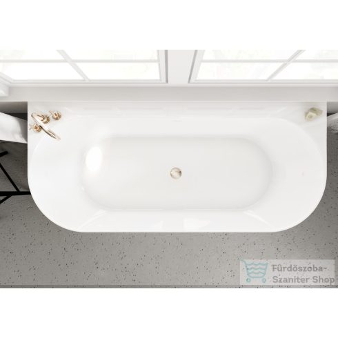 Lunart Nadia 170x75 cm-es falhoz tolható öntöttmárvány kád szifon nélkül,fényes fehér 5999123006998