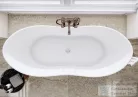 Lunart Tiffany 180x75 cm-es szabadon álló öntöttmárvány kád szifon és túlfolyó nélkül,fényes fehér 5999123007032