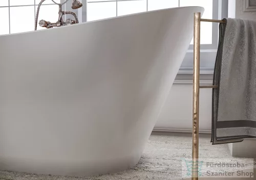 Lunart Tiffany 180x75 cm-es szabadon álló öntöttmárvány kád szifon és túlfolyó nélkül,fényes fehér 5999123007032