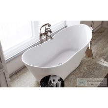   Lunart Tiffany 180x75 cm-es szabadon álló öntöttmárvány kád szifon és túlfolyó nélkül,matt fehér 5999123007049