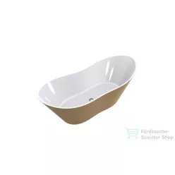   Lunart Tiffany 180x75 cm-es szabadon álló öntöttmárvány kád szifon és túlfolyó nélkül,fényes RAL 1036 Pearl Gold/fehér 5999123007056