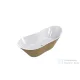 Lunart Tiffany 180x75 cm-es szabadon álló öntöttmárvány kád szifon és túlfolyó nélkül,fényes RAL 1036 Pearl Gold/fehér 5999123007056