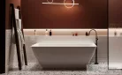 Lunart Leila 169x80 cm-es falhoz tehető öntöttmárvány kád szifon és túlfolyó nélkül,fényes fehér 5999123007087