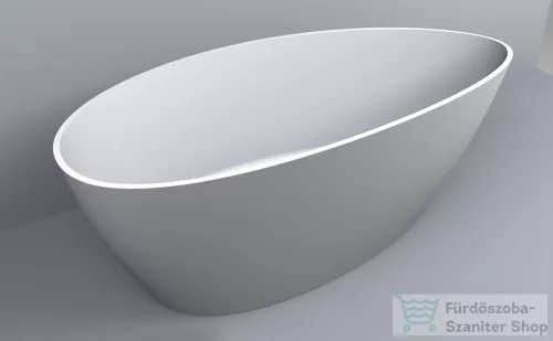 Lunart Josephine 170x77 cm-es szabadon álló öntöttmárvány kád szifon és túlfolyó nélkül,matt fehér 5999123007117