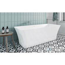   Lunart Adrienne 180x75,5 cm-es szabadon álló öntöttmárvány kád szifon nélkül,fényes fehér 5999123007209