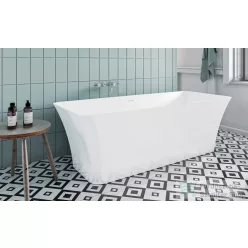   Lunart Adrienne 180x75,5 cm-es szabadon álló öntöttmárvány kád szifon nélkül,fényes fehér 5999123007209