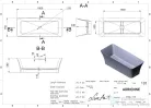 Lunart Adrienne 180x75,5 cm-es szabadon álló öntöttmárvány kád szifon nélkül,matt fehér 5999123007216