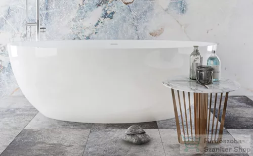 Lunart Amina 180x80 cm-es szabadon álló öntöttmárvány kád szifon nélkül,fényes fehér 5999123007223