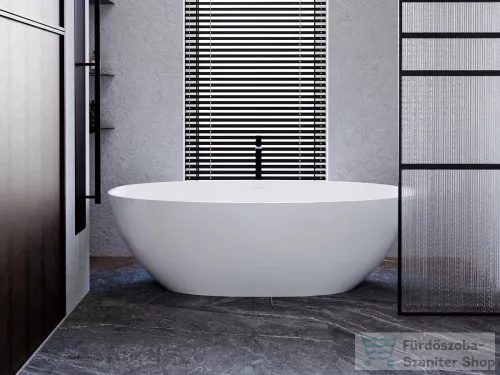 Lunart Summer 180x87 cm-es szabadon álló öntöttmárvány kád szifon nélkül,fényes fehér 5999123007247