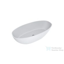   Lunart Summer 180x87 cm-es szabadon álló öntöttmárvány kád szifon nélkül,matt fehér 5999123007254