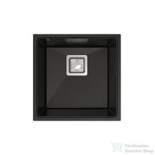   Lunart Bende 42x42 cm-es öntött gránit aláépíthető mosogató medence szifon nélkül,Golden black 5999123007544