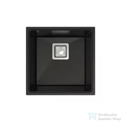   Lunart Bende 42x42 cm-es öntött gránit aláépíthető mosogató medence szifon nélkül,Golden black 5999123007544