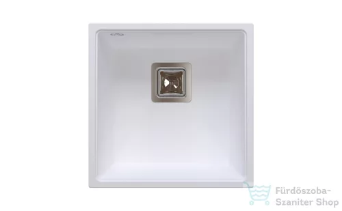 Lunart Bende 42x42 cm-es öntött gránit aláépíthető mosogató medence szifon nélkül,White 5999123007568