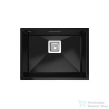   Lunart Soma 55x42 cm-es öntött gránit mosogató medence szifon nélkül,Midnight black 5999123007582