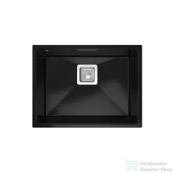   Lunart Soma 55x42 cm-es öntött gránit mosogató medence szifon nélkül,Midnight black 5999123007582