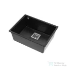Lunart Soma 55x42 cm-es öntött gránit mosogató medence szifon nélkül,Golden black 5999123007605