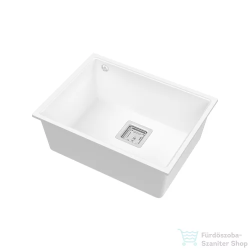 Lunart Soma 55x42 cm-es öntött gránit mosogató medence szifon nélkül,Fehér 5999123007629