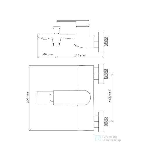 Lunart Gisell kádöltő csaptelep zuhanyszett nélkül,matt fekete 5999123008008
