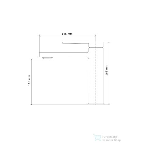 Lunart Gisell mosdó csaptelep leeresztő nélkül,matt fekete 5999123008022