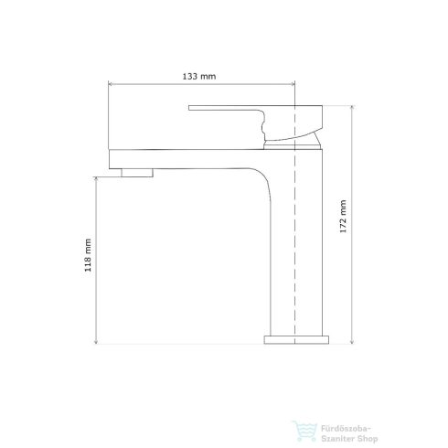 Lunart Susanna mosdó csaptelep leeresztő nélkül,matt fekete 5999123008077