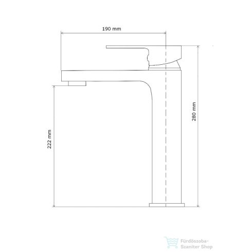 Lunart SUSANNA magasított mosdó csaptelep, leeresztő nélkül, matt fekete 5999123008084