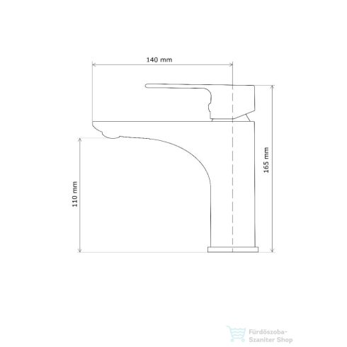 Lunart Elizabeth mosdó csaptelep leeresztő nélkül,matt fekete 5999123008138