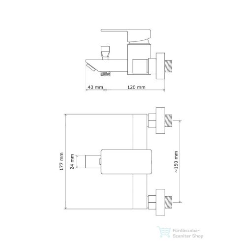 Lunart Love kádöltő csaptelep zuhanyszett nélkül,króm 5999123008268