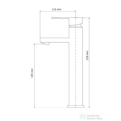 Lunart Love magasított mosdó csaptelep leeresztő nélkül,króm 5999123008282