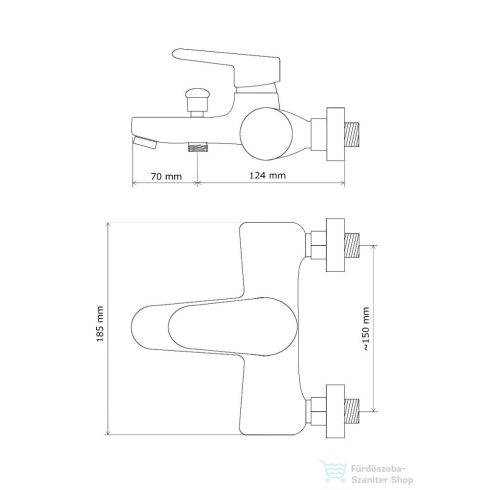 Lunart Forever kádöltő csaptelep zuhanyszett nélkül,matt fekete 5999123008404