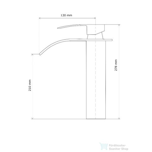 Lunart Sisy magasított mosdó csaptelep leeresztő nélkül,króm 5999123008442