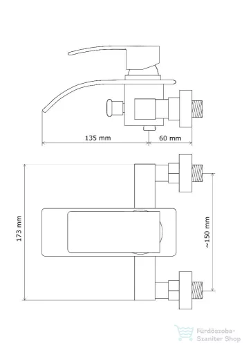 Lunart Sisy kádöltő csaptelep zuhanyszettel,króm 5999123008510