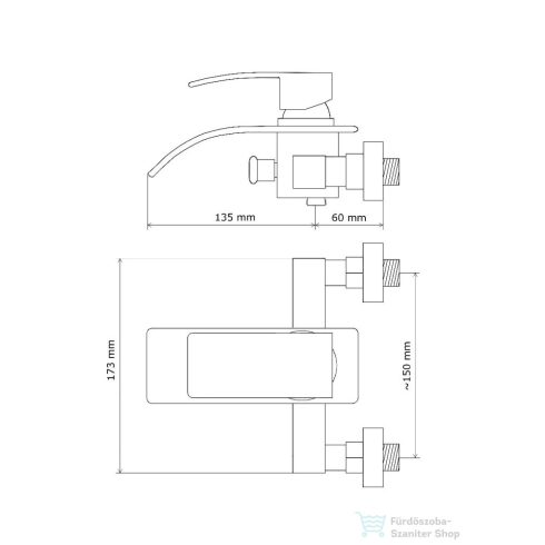 Lunart Sisy kádöltő csaptelep zuhanyszettel,matt fekete 5999123008527