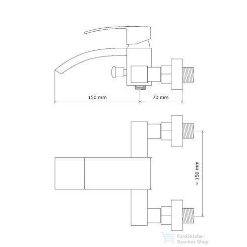 Lunart Bless kádöltő csaptelep zuhanyszett nélkül,matt fekete 5999123008626