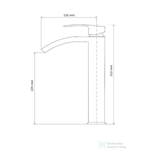 Lunart Bless magasított mosdó csaptelep leeresztő nélkül,króm 5999123008671