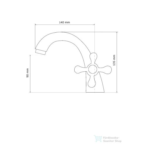 Lunart Vintage mosdó csaptelep leeresztő nélkül,matt fekete 5999123008701