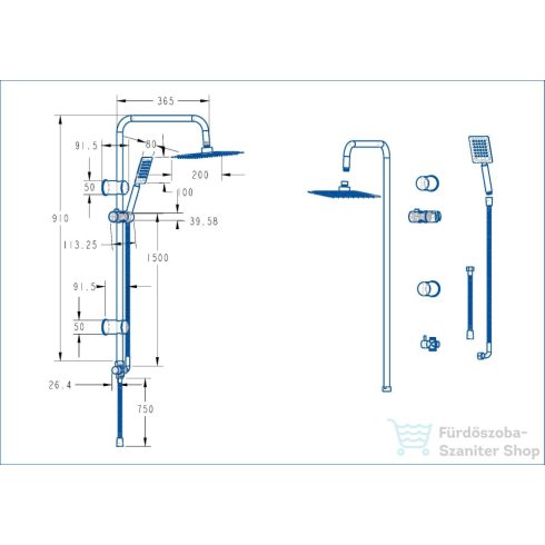 Lunart Apple zuhanyszett esőzetővel csaptelep nélkül,króm 5999123008756